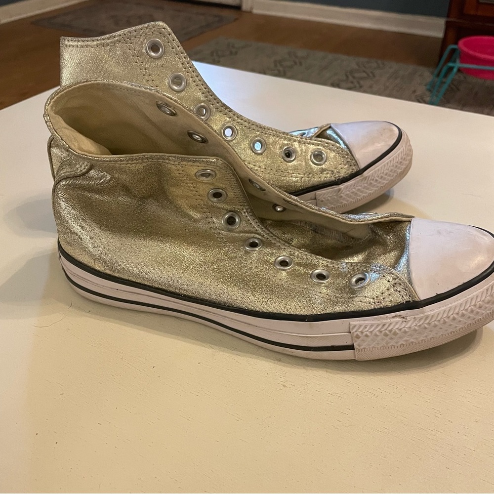 Gold Converse High Tops